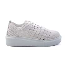 Bambi Beyaz Hakiki Deri Kadın Sneaker K01303018616 Beyaz