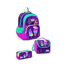 Coral High Kids Mor Pembe Dondurma Desenli 3 Lü Okul Çanta Seti Set0123655