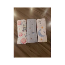 %100 Pamuk Pazen Bebek Battaniyesi Puset Örtüsü 3lü Paket Çok Renkli - 771280093 Çok Renkli