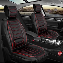 Hyundai İx55 Uyumlu Lüx Deri Oto Koltuk Kılıfı Ön Arka Takım Eagle Siyah Kırmızı