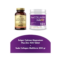 Solgar Calcium Magnesium Plus Zinc 100 Tablet + Suda Kollagen Multiform 300 Gr Aromasız