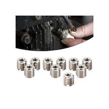 Lemestar 303 Paslanmaz Çelik 10'lu Vida İçertme Seti - M4x0.7 İç/m8x1.25 Dış Dişli, 8mm Uzunluk, Vida Delik Tamiri İçin Dayanıklı Ve Korozyon Direnci Lemestar 303 Paslanmaz Çelik 10'lu Vida İçertme Seti - M4x0.7 İç/m8x1.25 Dış Dişli, 8mm Uzunluk, Vida Delik Tamiri İçin Dayanıklı Ve Korozyon Direnci