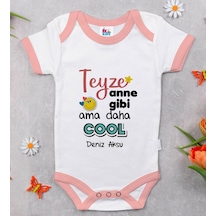 Bitmeyenkartus Bk Kids Kişiye Özel Pembe Bebek Body Zıbın - Model 52 Çok Renkli