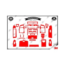 Chavrolet Captiva 2007-2012 Torpido Konsol Trim Göğüs Maun Kaplama Set 30 Parça Kırmızı