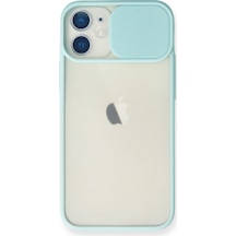 Newface Apple Uyumlu iPhone 11 Kılıf Palm Buzlu Kamera Sürgülü Silikon - Turkuaz Turkuaz