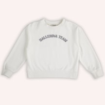 Kız Çocuk Nakış Detaylı Sweatshirt Ekru 2421gk08052-4871 001 Kız Çocuk Nakış Detaylı Sweatshirt Ekru 2421gk08052-4871 001