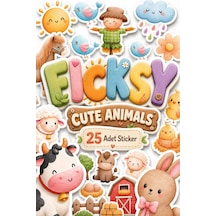 Sevimli Çiftlik Hayvanları Sticker Seti - 25 Adet Etiket Çıkartma Diğer