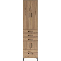 Arges Dolap 4 Raflı 4 Çekmeceli 4 Kapaklı 60x30x243 Çam-çam Çam