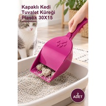 2 Adet Kapaklı Kedi Tuvalet Küreği Plastik 30x15
