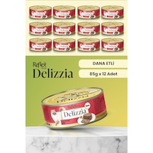Plus Delizzia / Kıyılmış Dana Etli Yetişkin Kedi Maması 85g X 12 Adet