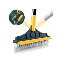 Neevoyu 3'ü 1 Arada Pp Zemin Fırçası - Sert Tüylerli + Silme Ucu İle Duvar, Duş, Mutfak Tekerlekli Temizlik Aracı Yeşil