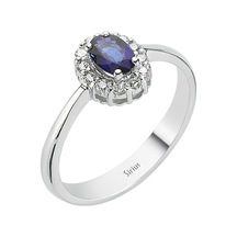 Sirius Pırlanta Ve Oval Safir Taşlı Anturaj Yüzük 0817R0126
