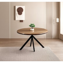 Ahşap Yuvarlak Açılır Büyüyen Yemek Masası Parlak Ceviz 70x120cm Ceviz