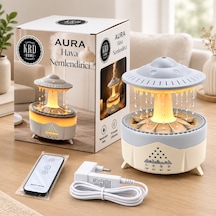 Kumandalı Led Yağmur Bulutu Hava Nemlendirici - Buhar & Koku Giderici Çok Renkli