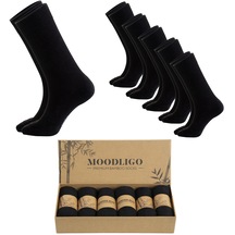 Moodligo Kadın 6'lı Premium Bambu Siyah Kutulu Soket Çorap
