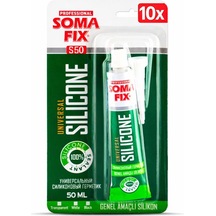 10 Adet Somafix 50 Ml Beyaz Tüp Silikon Beyaz