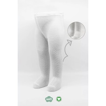Tekli Zikzak Kabartma Penye Külotlu Çorap Bs50108 Beyaz Renkli Çok Renkli