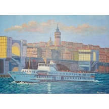 Galata'nın Gölgesinde Boğaz Vapuru 50 x 70 CM