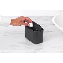 Brabantia - Mindset Banyo Atık Kutusu - Küçük Atıklar İçin İdeal - Çıkarılabilir Salıncak Kapağı - Temizlemesi Kolay - Çizilmez - Korozyona Dayanıklı - Koyu Gri - 8,5 X 15 X 9,8 Cm