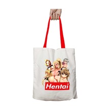 Art Hediye Kırmızı Kulplu Hentai Yıkanabilir Omuz Çanta Çok Renkli