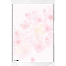 A5 Çiçek Bloknot Çizgisiz Defter - 50 Yaprak - Memopad - Notepad - Not Defteri - Not Kağıdı - 3167 Çok Renkli