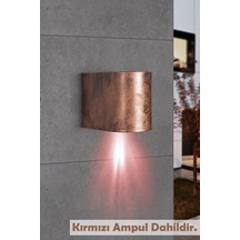Tek Yönlü Dekoratif İç Dış Mekan Aplik Eskitme Kırmızı I Kırmızı