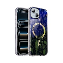 Onegif Apple iPhone Uyumlu iPhone 14 Desina Magsafe Kapak - Desen 7 Renkli