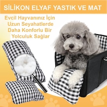 Araç Konsol Üstü Köpek Koltuğu -minderli Köpek Yatağı, Evcil Hayvan Kedi Taşıma Seyahat Çantası Siyah -gri