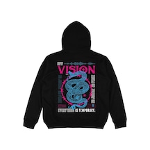 Startmore Adrift New Vision Siyah Oversize Unisex Kapüşonlu Sweatshirt Hoodie Siyah
