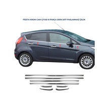 Ebal Otomotiv Ford Fiesta Cam Çıtası 8 Parça Krom 2009 - 2017 PASLANMAZ ÇELİK