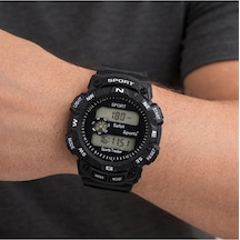Erkek Su Geçirmez Spor Siyah Alarm Kronometre Şafak Sayar Outdoor Dayanıklı Asker Kol Saati