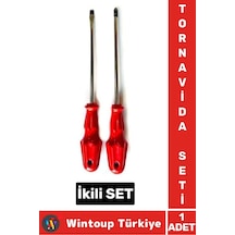 Premium Kompakt Ev Atölye Tamirat Vidalama Düz Yıldız Tornavida İkili Set