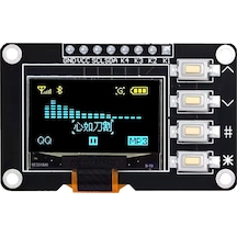 0.96" 128x64 4 Butonlu Oled Ekran I2c Ssd1315 Sarı Mavi Arduino Uyumlu Grafik Lcd