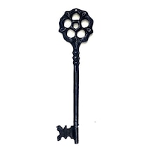 Vintage Çiçekli Dekoratif Anahtar 220x56 Mm Büyük Boy Açık Gri