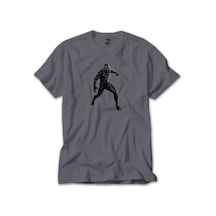 Black Panter Silhouette Gri Tişört