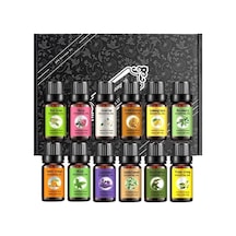 12'li Aromaterapi Esansiyel Yağ Seti: Masaj, Cilt Bakımı, Akne Kontrolü Ve Rahatlama İçin Lavanta, Gül Ve Diğer Doğal Yağlar Çok Renkli Çok Renkli