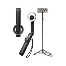Kablosuz Bluetooth Selfie Çubuğu Magsafe İle Uyumlu Uzaktan Kumandalı Tripod / 60 Cm Kolay Taşınabilir Mag Fit S571w Siyah - Amp07656