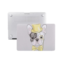 Macbook Air M1 Kılıfı 13 İnç A2337 A2179 A1932 Uyumlu Sert Kapak Hard Case Koruyucu Kılıf Gözlüklü Pug Köpek Desenli Uv Baskılı Çizilme Önleyici Sarı Belirtilmemiş