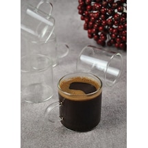 6 Lı Cam Türk Kahvesi Fincan Seti Mini Kupa Espresso Kahve Takımı