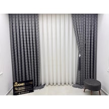 Nivemeshome Tuna 107 K.gri 1/3 Sık Pileli Fon Perde Apm Koyu Gri