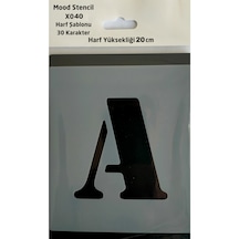 Stencil Harf Boyama Şablonu X040 Harf Yüksekliği 20 Cm