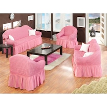 Altın Kelebek Bürümcük Koltuk Örtüsü Std Tk (3+2+1+1)-Pembe