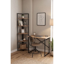 Çalışma Masası Ve Kitaplık Seti 60x90 Çalışma Masası Köşe Kitaplık Hugo & Halikarnas Çam