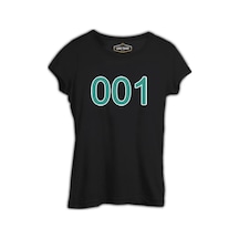 Squid Game-Number 001 Siyah Bayan Tshirt