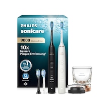 Philips Sonicare Diamondclean 9000 Elektrikli Diş Fırçası, İkili Paket, Uygulama Dahil Sonik Diş Fırçası, Basınç Sensörü, 4 Fırçalama Modu, 3 Yoğunluk Seviyesi, Siyah Ve Pembe Altın, Model Hx9914/61