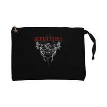Sepultura Angel Siyah Clutch Astarlı Cüzdan / El Çantası