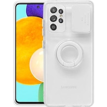 Ally Sm Galaxy Uyumlu S21 Ultra S30 Ultra Kılıf Sürgülü Kamera Lens Korumalı Yüzük Standlı Silikon Kılıf- 5775 Mh-hs1309-2745