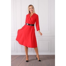 E.T.'S Element'S Kadın Kruvaze Yaka Elbise Kırmızı E.T.'S Element'S Kadın Kruvaze Yaka Elbise Kırmızı