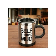 Pazarız Self Mug Mikser Pilli Kupa Kendi Kendini Karıştıran Kahve Termosu Gri