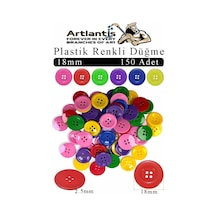 Renkli Düğme Plastik 1.8cm 150 Li 1 Paket 18 Mm Plastik Renkli Düğme Dikiş Parlak Yuvarlak 4 Delikli Düğme Etkinlik Okul